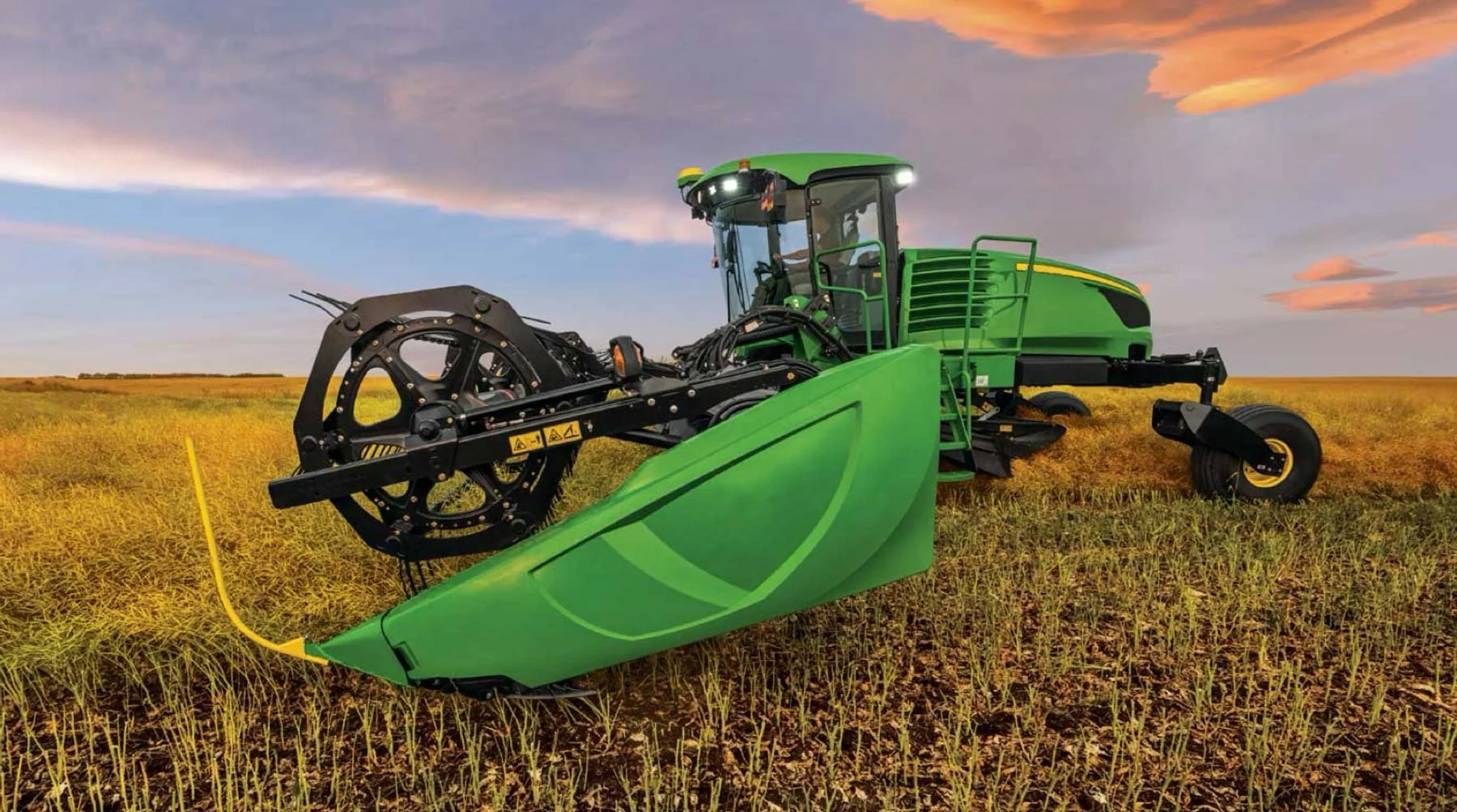 Tractor with Swather End Shield
