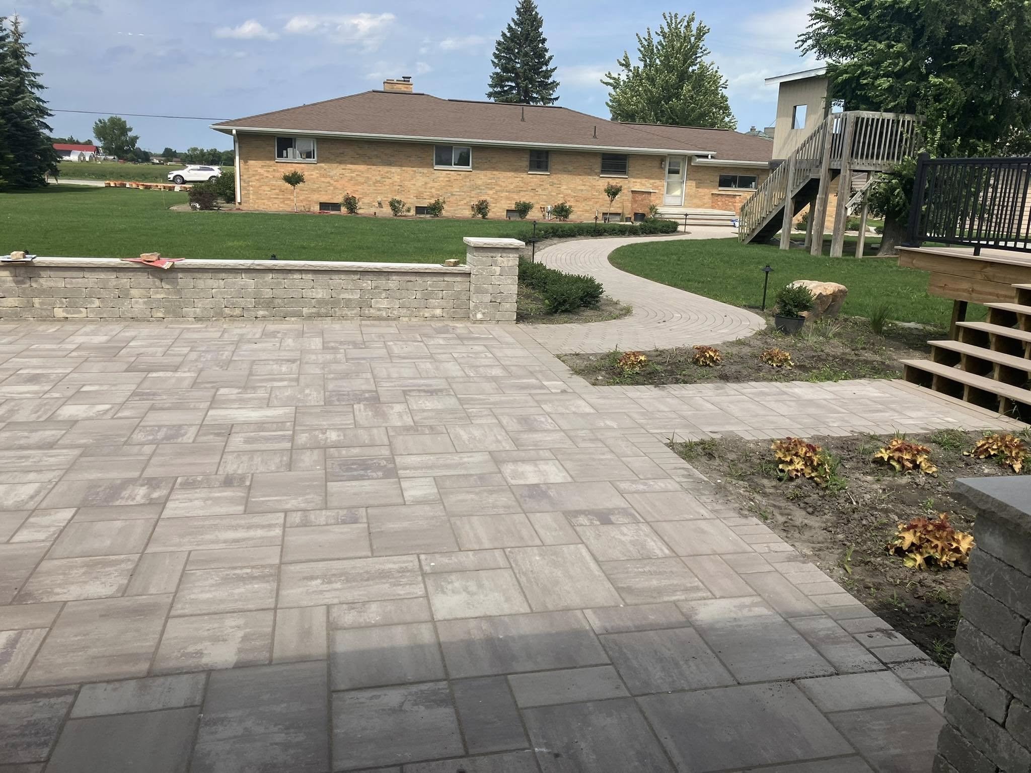 Another view of the hardscaping work