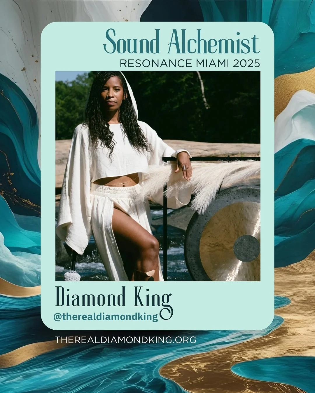 Meet our featured Sound Alchemist: Diamond King @therealdiamondking 

For 12+ years, Diamond has crafted immersive sound journeys with pure-tone crystal bowls, gong, flute, voice, and more. Her mission: to guide you into a sanctuary of remembrance&md