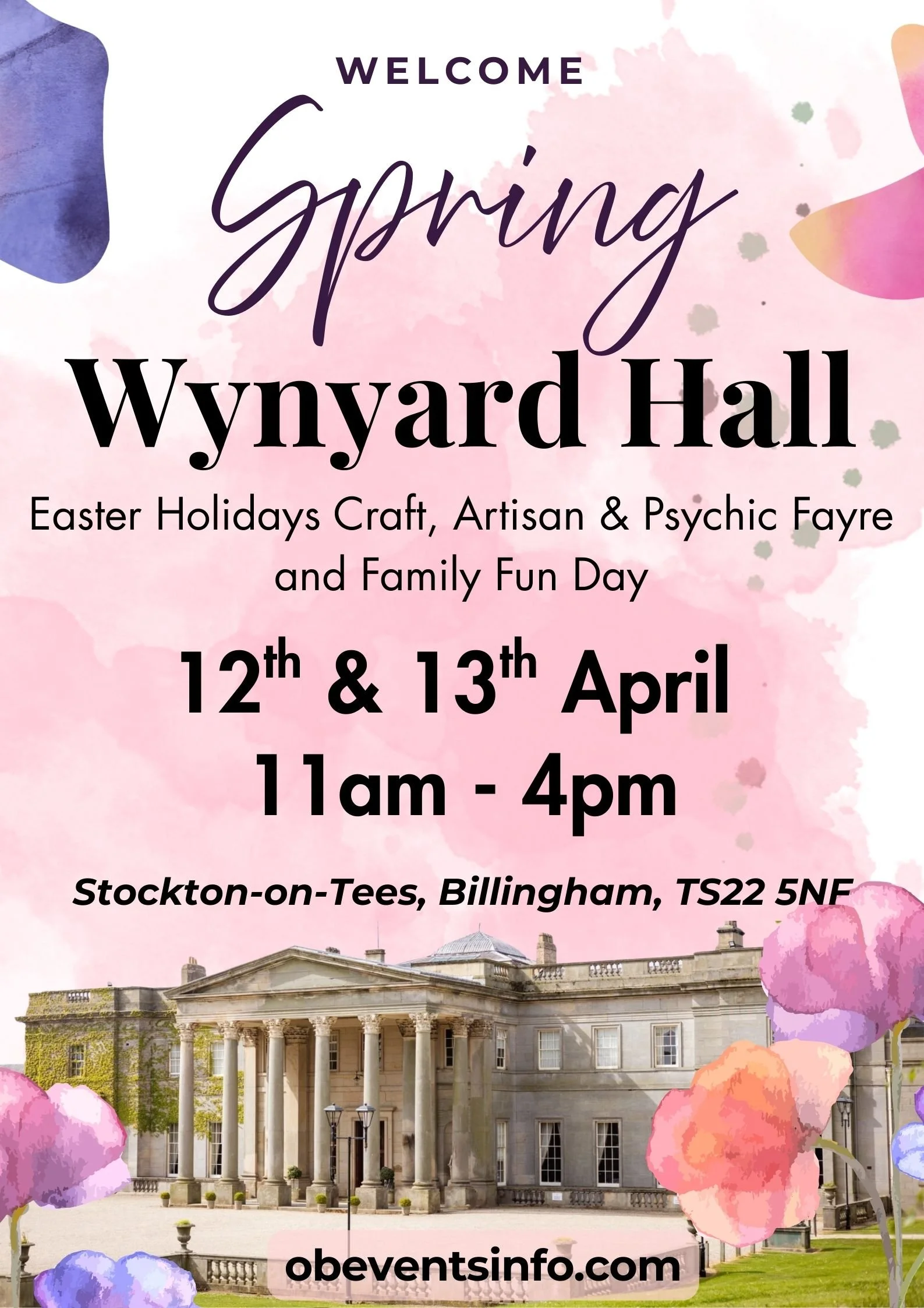 OB Events - Easter Wynyard Hall Event April 2026. Craft & Artisan Stalls, Clairvoyants,  Alternative Stalls, Food & Drinks