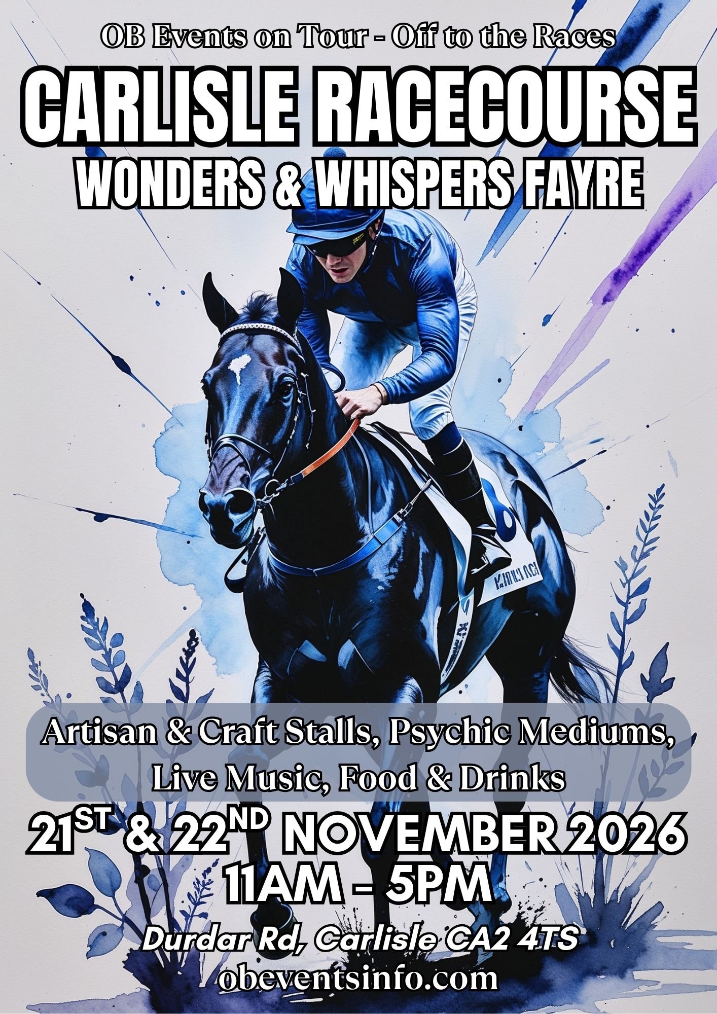 OB Events - Carlisle Racecourse Event November 2026. Craft & Artisan Stalls, Clairvoyants,  Alternative Stalls, Food & Drinks