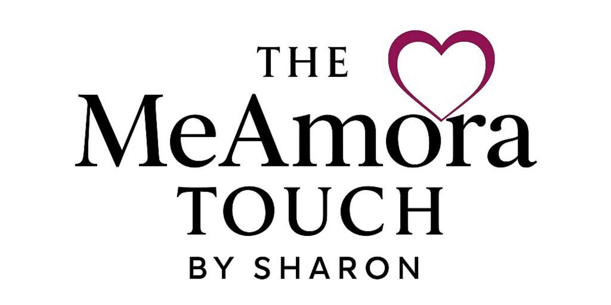 Logo for 'The Memora Touch by Sharon' featuring a purple heart shape.
