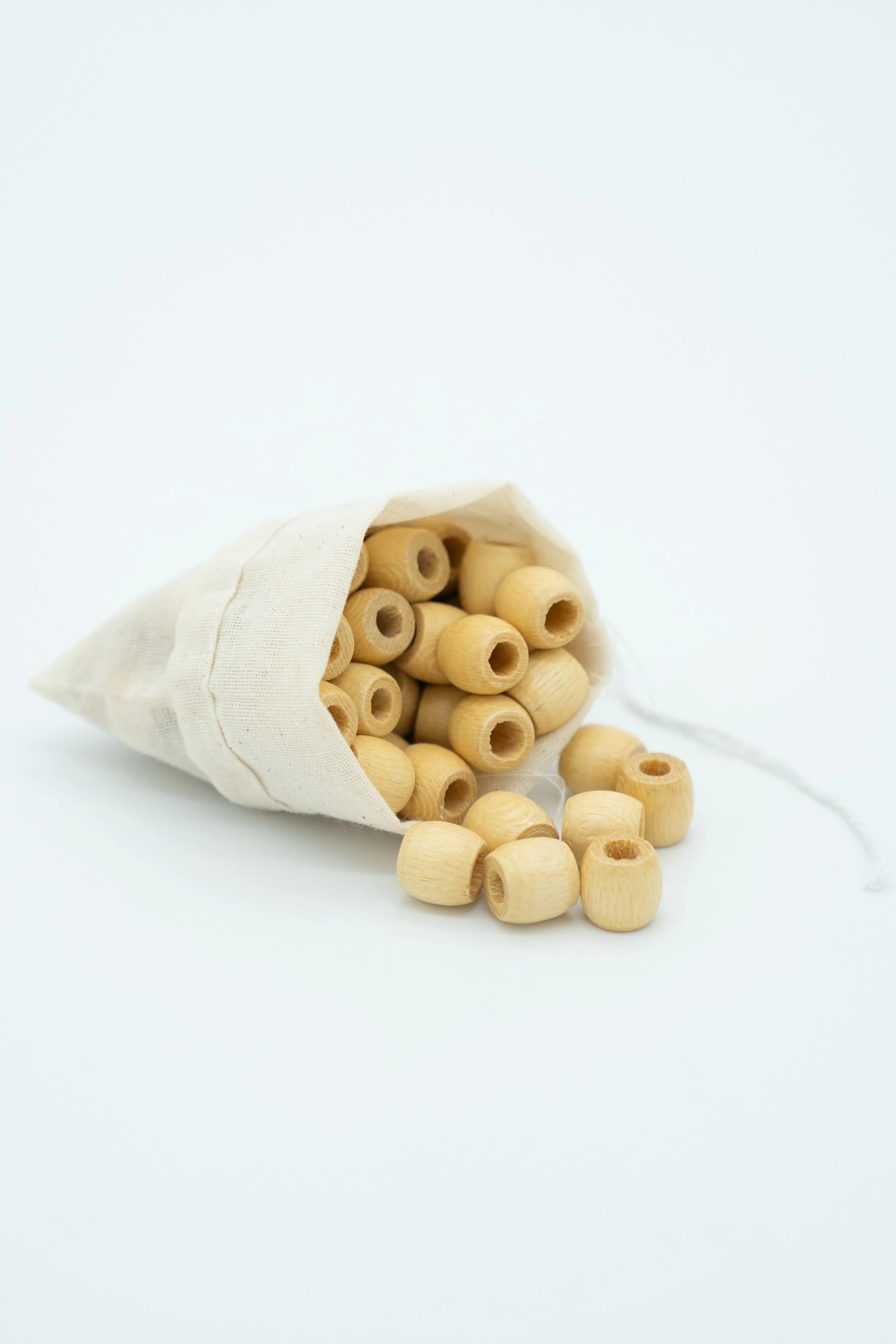 Natural Ribbed Barrel Bead