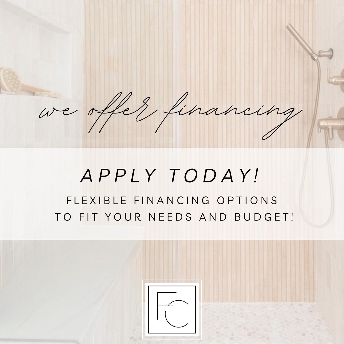 Transform your bathroom with ease at FC Design &amp; Flooring Center! 💳

We believe upgrading your space should be affordable. That&rsquo;s why we offer flexible financing options to help you turn your bathroom renovation dreams into reality.

Wheth