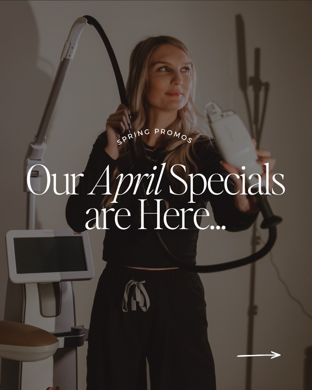 April showers. May confidence. 🌸

💉 Sculptra specials with exclusive extras + a free laser treatment 
🌿 20% OFF Plated Exosomes

Your best skin is in the making. These specials are good for the month of April only! Link in bio to book 🖤

✨ Rumor 