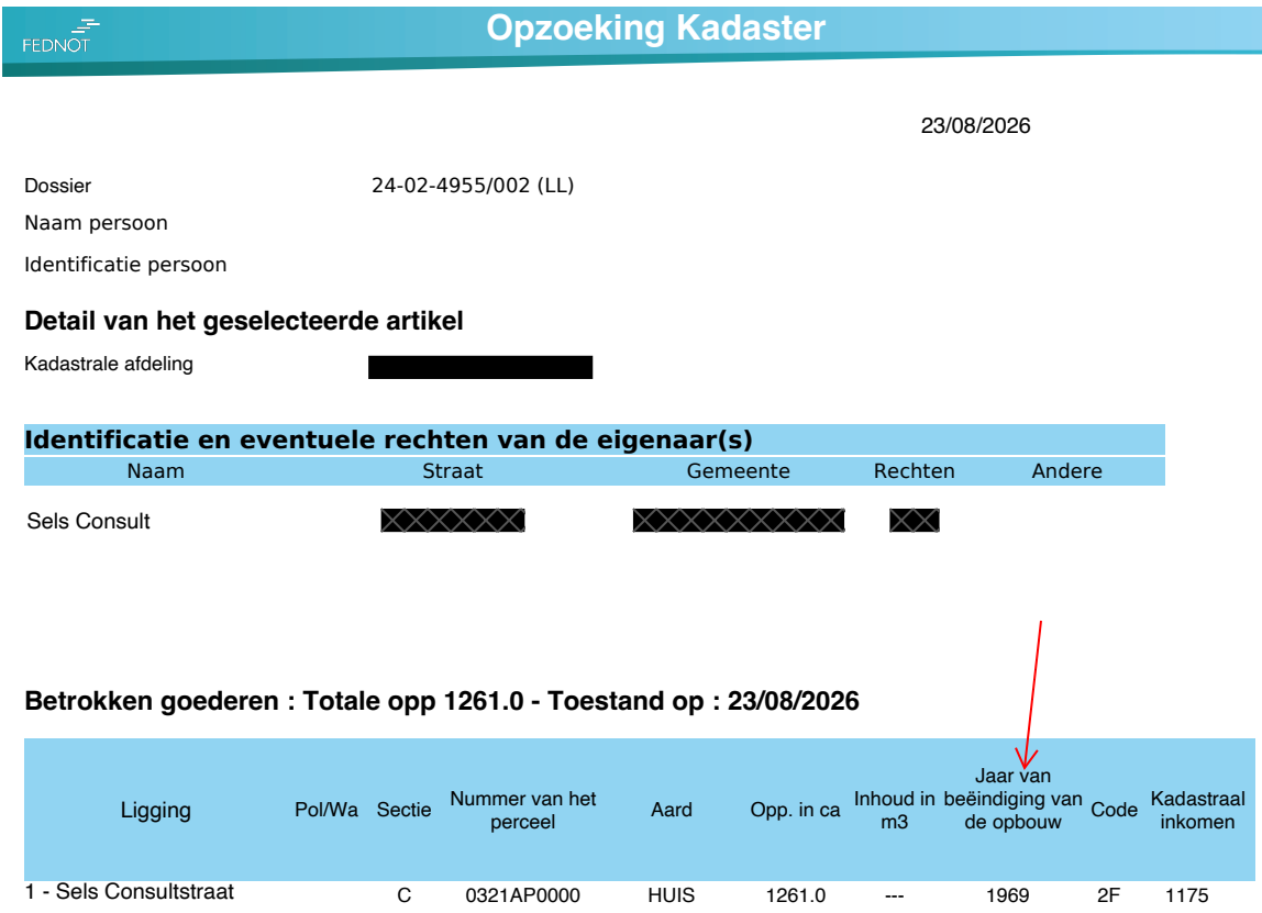 Bouwjaar van je huis opzoeken voor EPC en asbestattest via de kadastrale legger