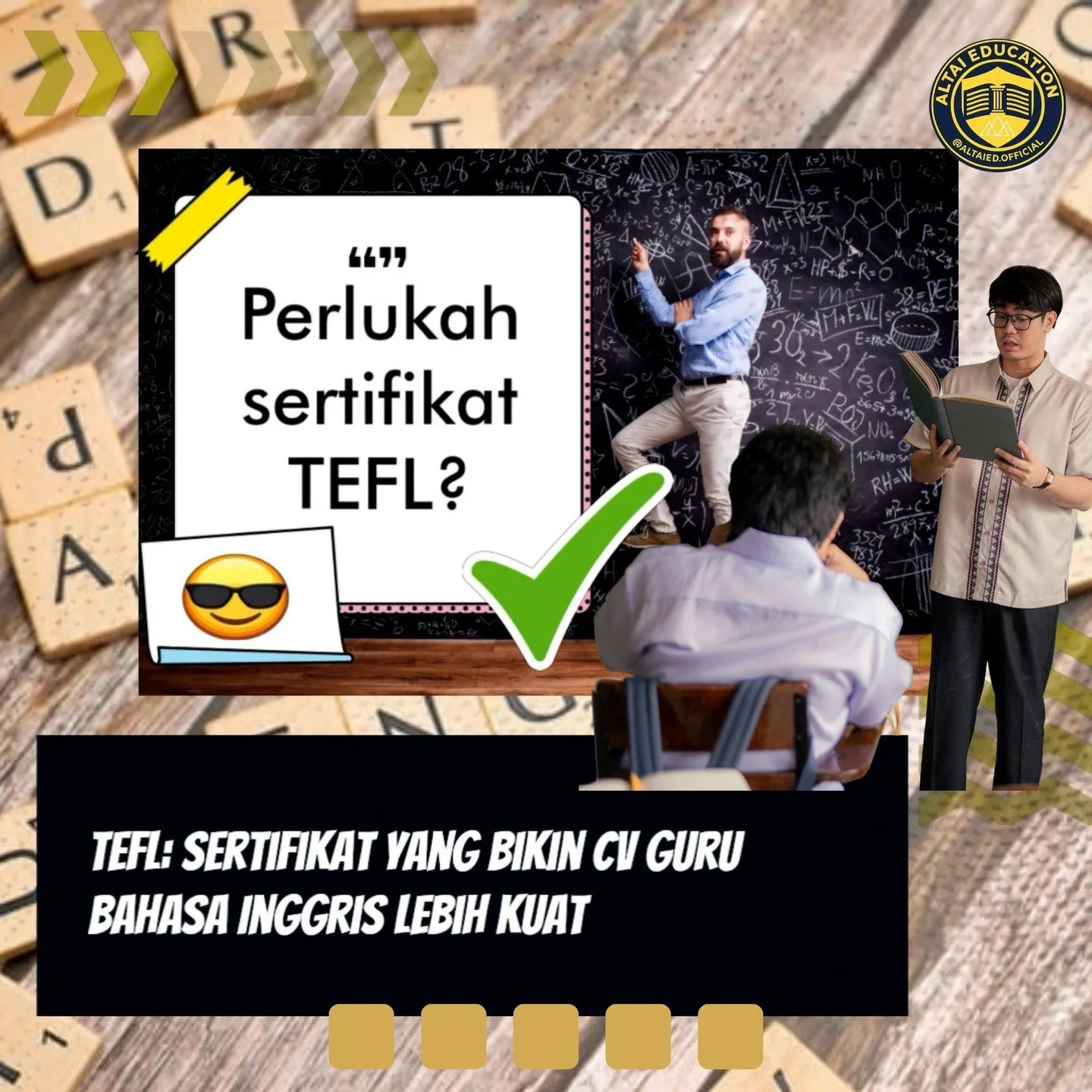 Banyak program TEFL selesai begitu kelas berakhir.
Tapi di AltaiEd, perjalananmu justru baru dimulai 

Kamu akan masuk ke komunitas guru yang saling support, dapat mentoring, dan membuka peluang koneksi ke sekolah mitra di Asia Tengah 

Karena menuju