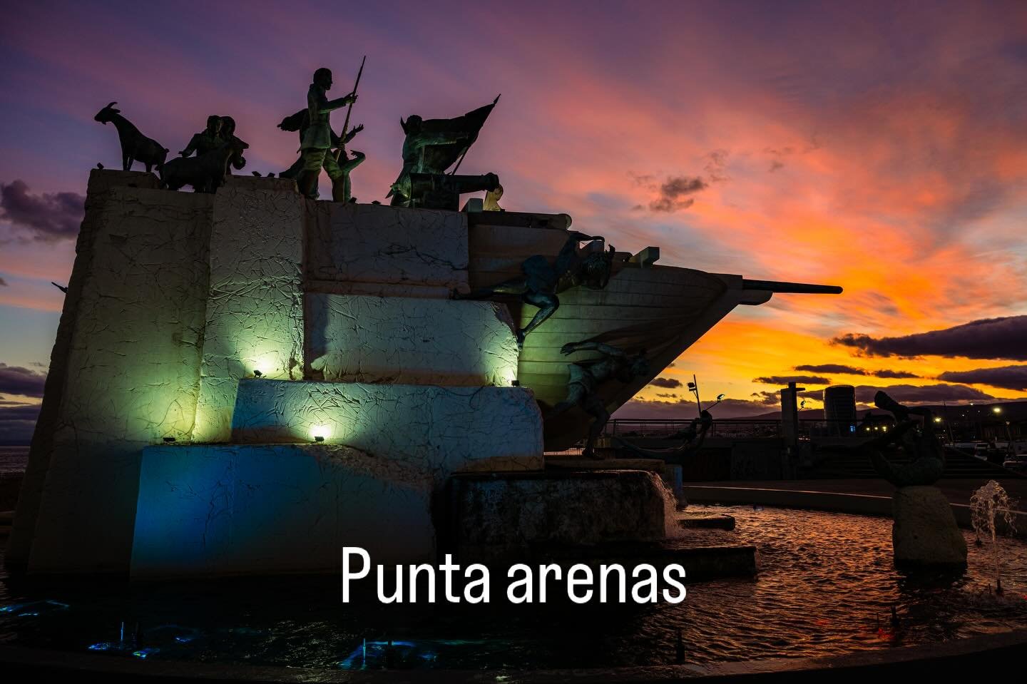 Welcome to the end of the world. Sounds dramatic I know but the signs literally say Fin del mundo. 

Punta arenas is (depending on who you ask) the most southern city in the world. 
Beautiful sunset that greeted us for our arrival. 

#chile #findelmu