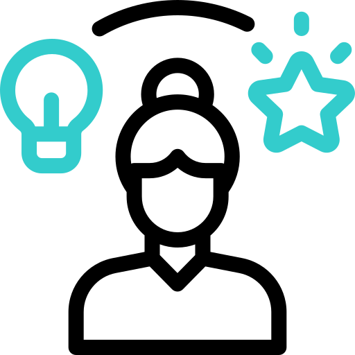 Icônes d'une ampoule et d'une étoile avec le texte "Inspiration"