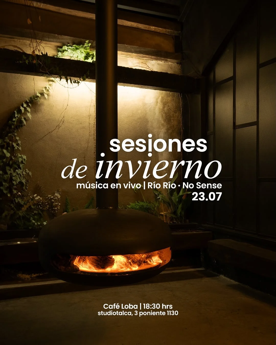 &iexcl;Sesiones de Invierno vol. 1 🎶❄️ en Caf&eacute; Loba &amp; studiotalca!

Este mi&eacute;rcoles 23 de julio iniciamos con la primera sesi&oacute;n musical de invierno, te proponemos un ambiente c&aacute;lido y ac&uacute;stico junto a Rio Rio @r