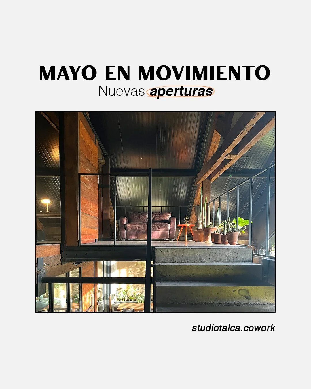 Mayo marca un hito en nuestra historia. 

Para habitar mejor este espacio, hemos decidido separar nuestras conversaciones: desde hoy, esta cuenta @studiotalca.cowork ser&aacute; el canal exclusivo de nuestro cowork🤝

Pero el movimiento no es solo di