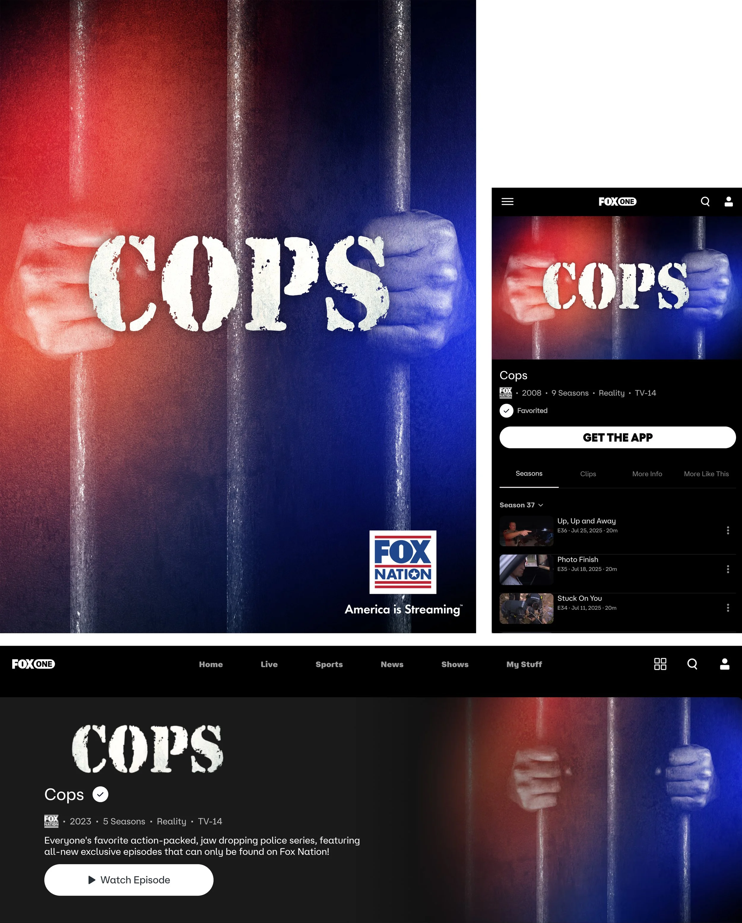 Key art for COPS Season 37 for Fox Nation and Fox One.