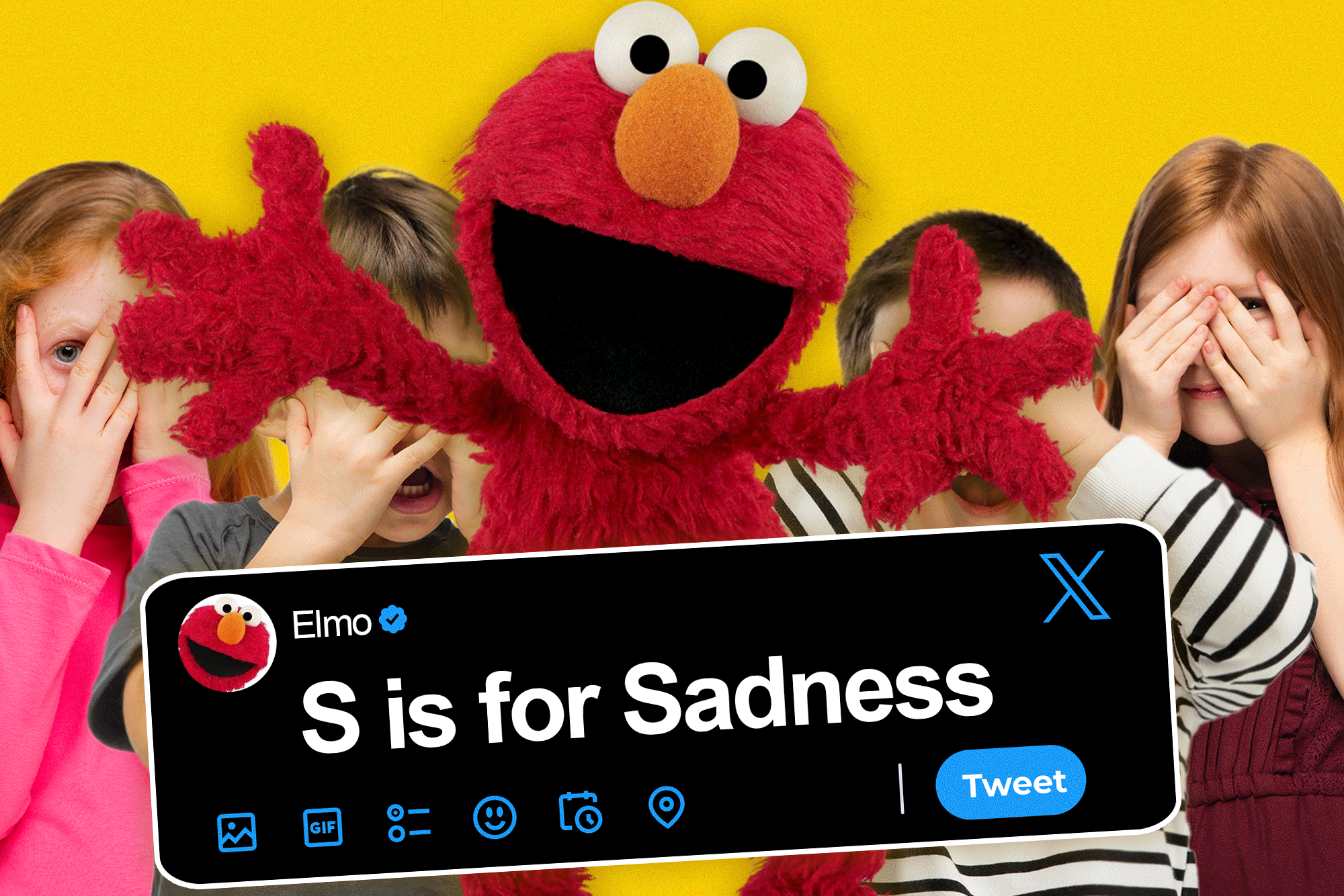 Visual for one of Elmo's uncomfortable tweets.