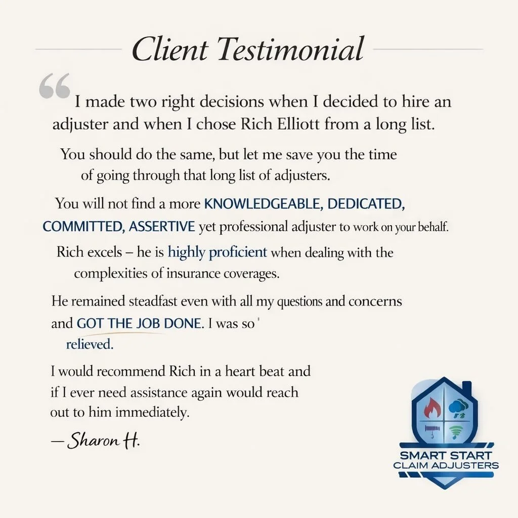 ⭐️⭐️⭐️⭐️⭐️
Another homeowner helped the right way.
When claims are documented properly from day one, everyone wins: the homeowner, the contractor, and the repair process.

#PublicAdjuster
#InsuranceClaimHelp
#PropertyDamageClaim
#smartstartclaims
#br