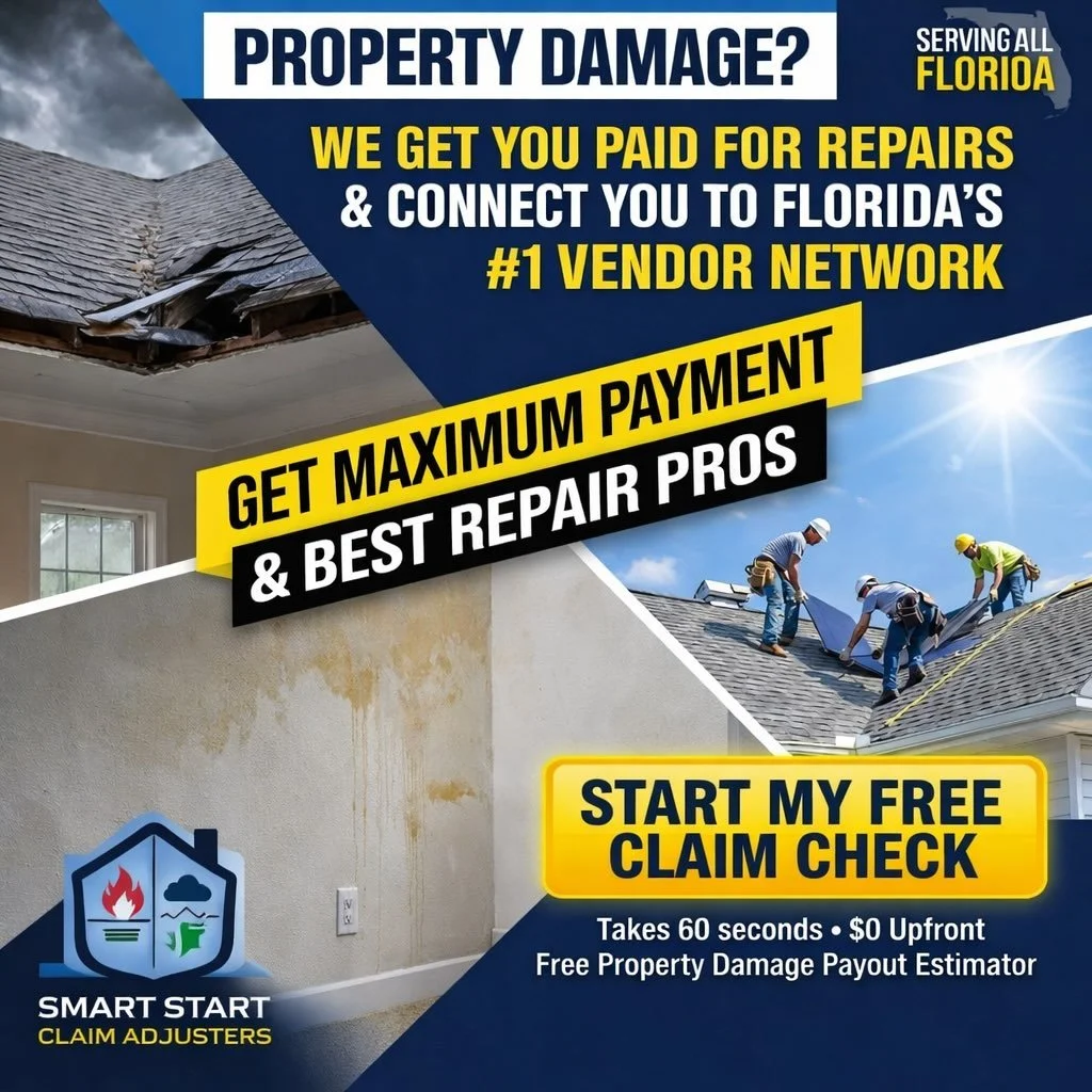 🏠 Property Damage? Don&rsquo;t Leave Money on the Table.

From roof damage to water stains inside your home, even minor damage can turn into a major expense if it&rsquo;s not handled properly.

At Smart Start Claim Adjusters, we help you get the max