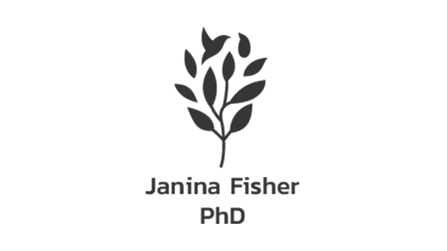 Logo featuring a stylized plant with multiple leaves above the text 'Janina Fisher PhD'.