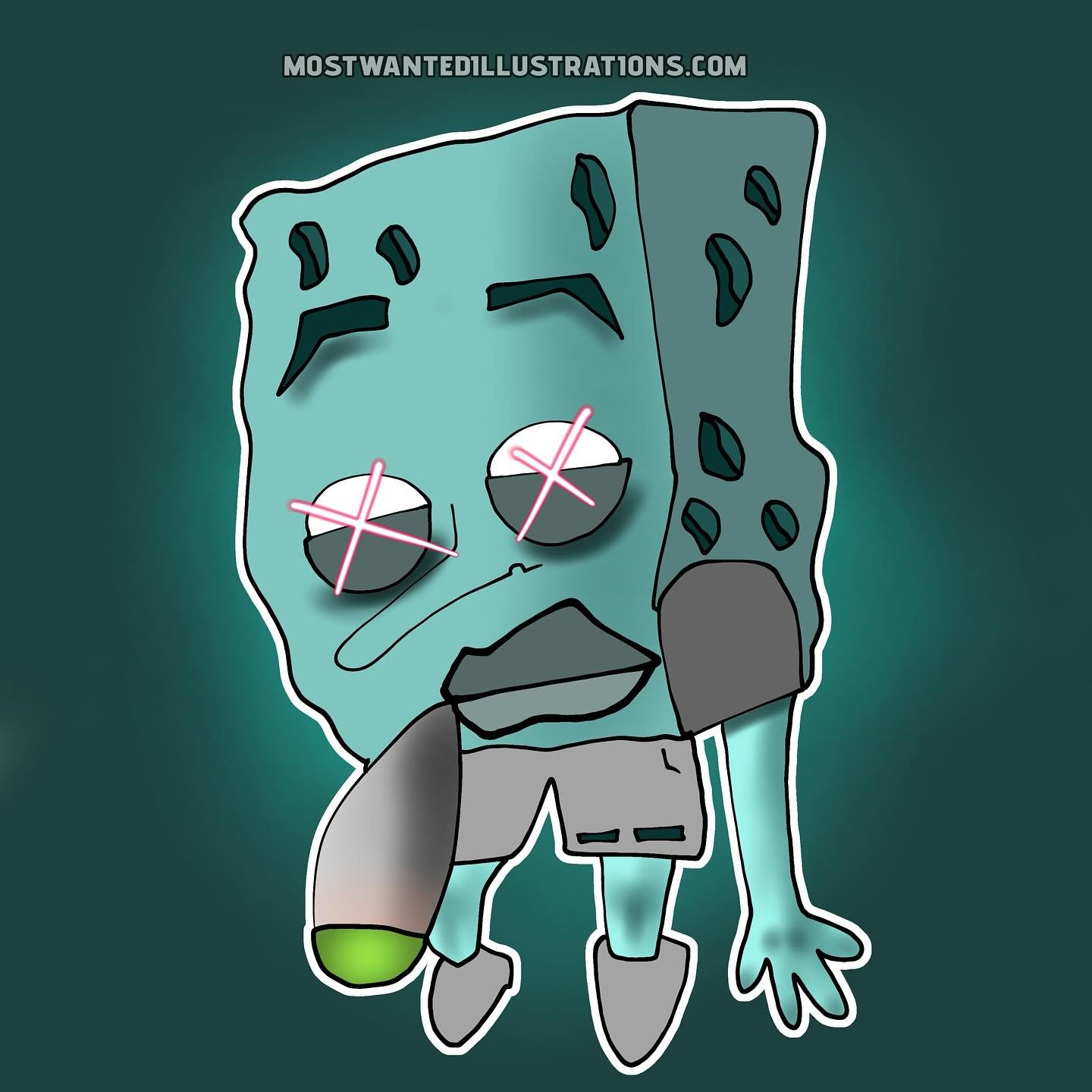 NoLifeBob by Most Wanted Illustrations #digitalsketch #digitalart #spongebob #darkart