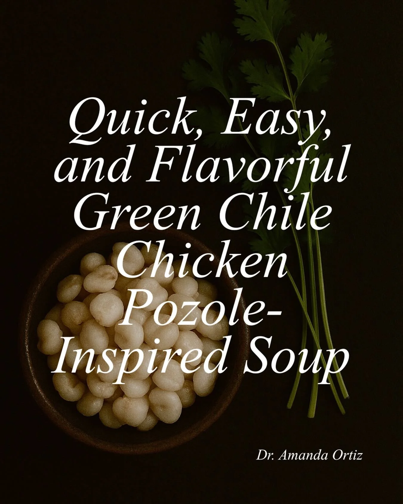 Quick, Easy, and Flavorful Green Chile Chicken Pozole-Inspired Soup 🤍

Inspired by a beloved childhood favorite &mdash; pozole &mdash; this green chile chicken soup is warm, comforting, and full of flavor. With minimal steps, it&rsquo;s quick, easy,