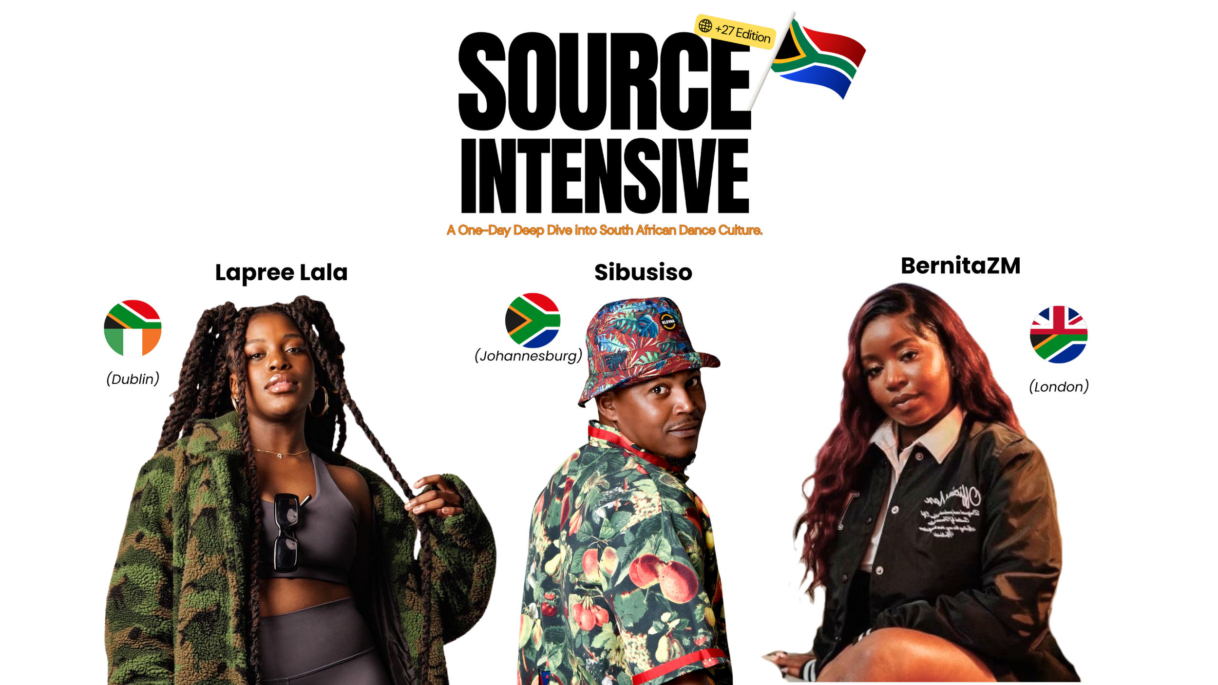 Cover image titled 'Deep Dive into South African Dance Culture' featuring three people with South African and British flags indicating representation of South African dance culture and its relation to these countries.