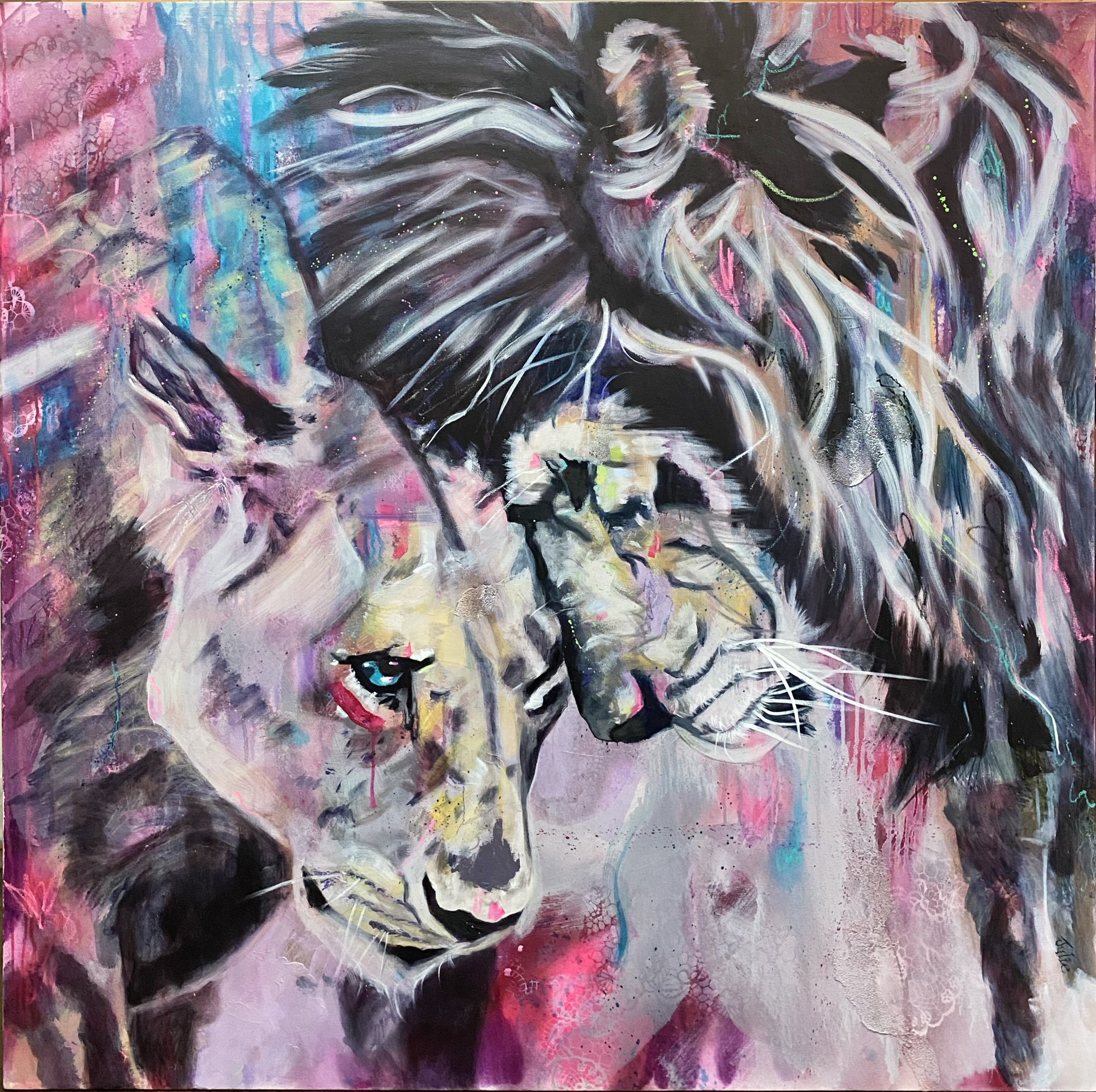 "HAVEN" Mixed Media & Oil on stretched gallery depth canvas. 48" x 48". $5,250.