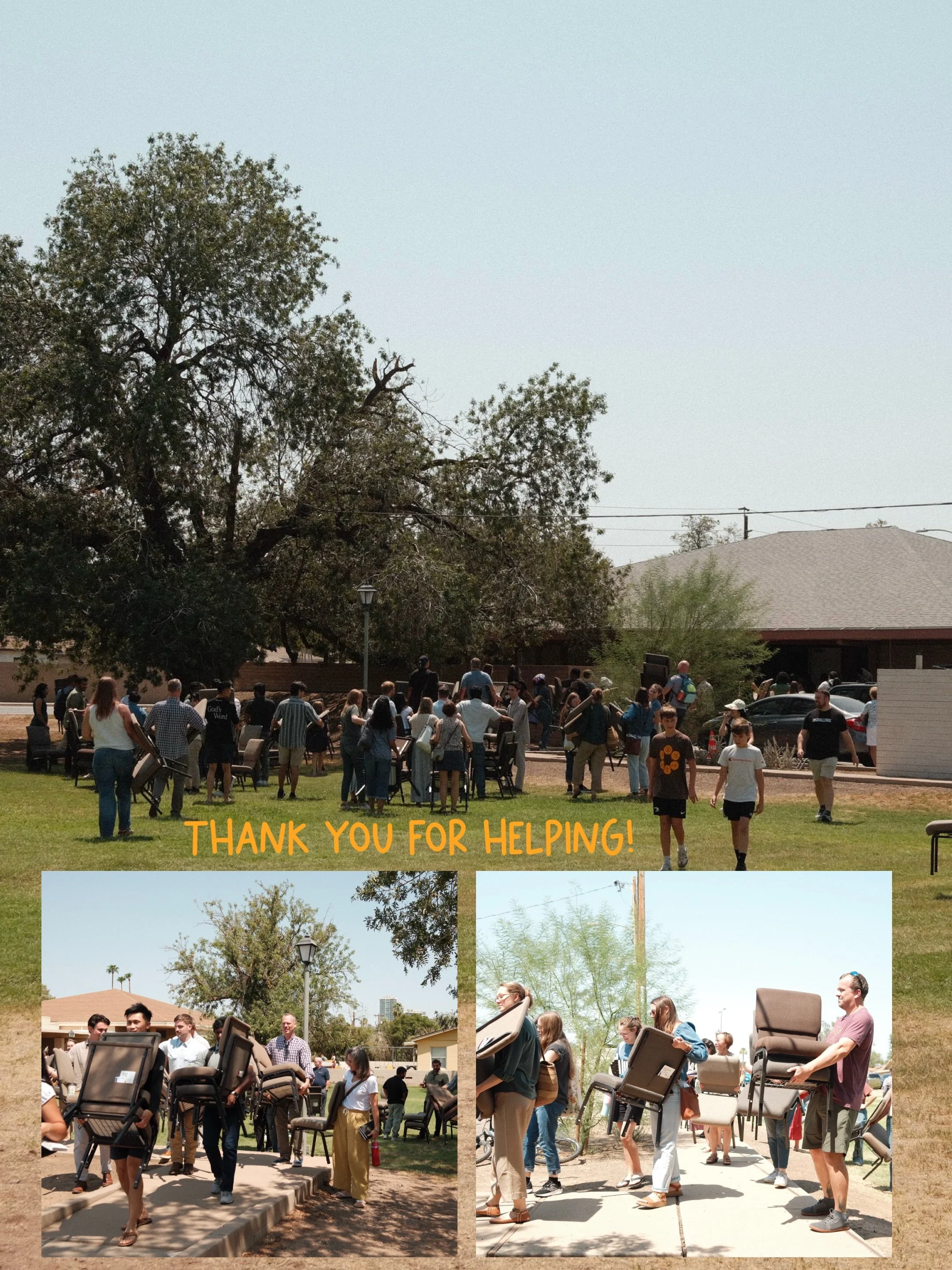 A BIG thank you to everyone who helped today, or in the past, or will in the future! Thank you for your sacrifice in serving and helping transition to the Challenge Building. See you next Sunday in the Christian Challenge Building!