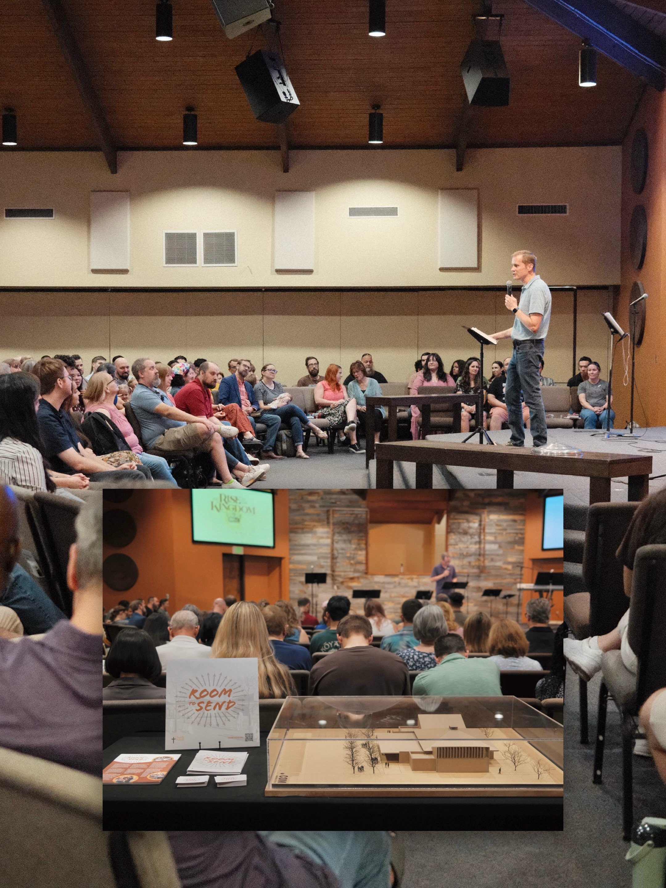 The last Sunday morning in the auditorium! Room to Send is in the works! Swipe to see the last baptisms in the auditorium and some fun pictures, can you spot yourself? 👀