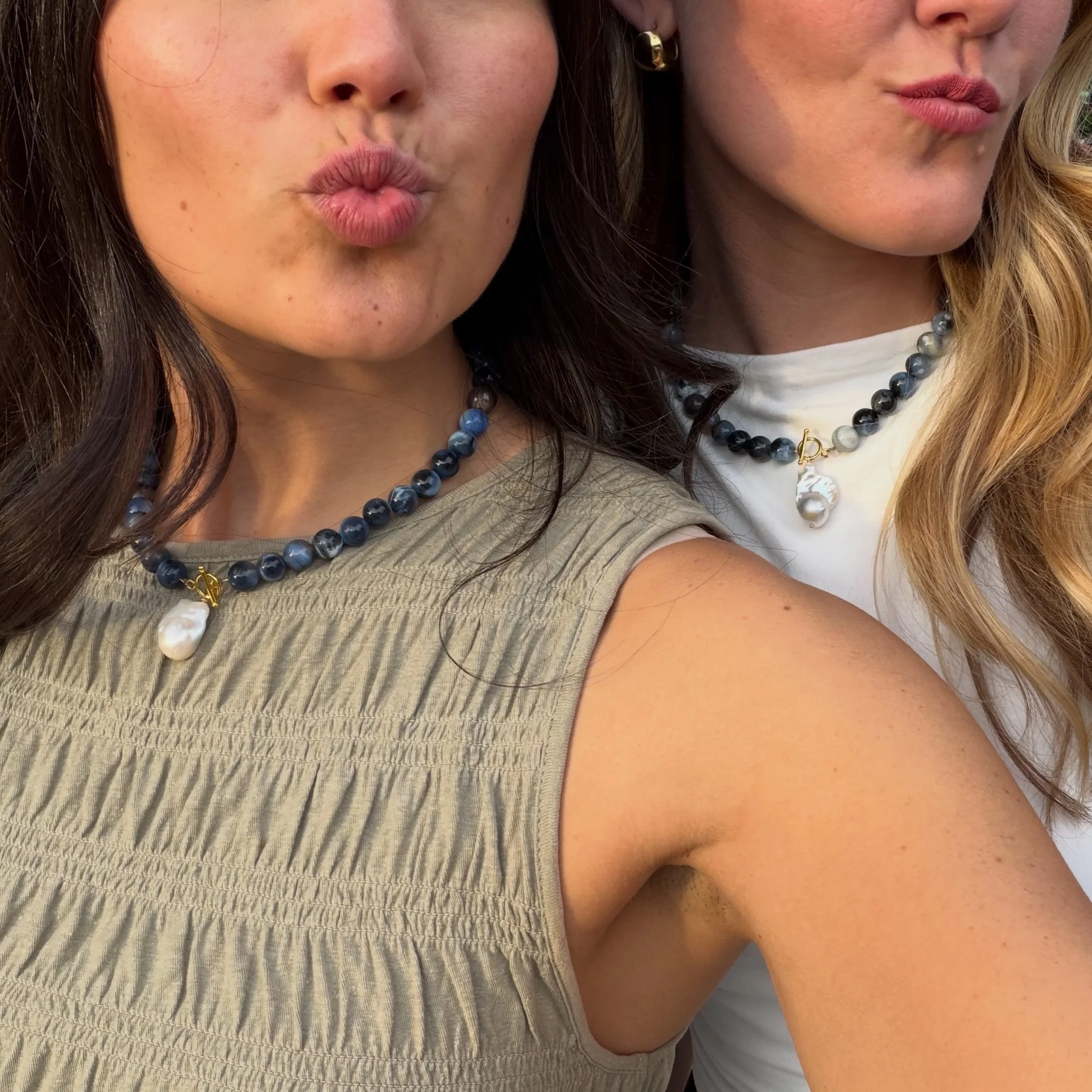Girls in something blue 💙 Matching with @maddie_takata !!!

#handmadejewelry #madeinseattle #pearljewelry