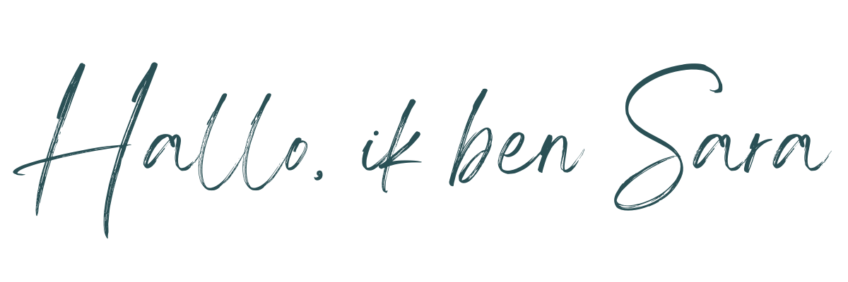 Tekst op een afbeelding dat zegt 'Hallo, ik ben Sara'.
