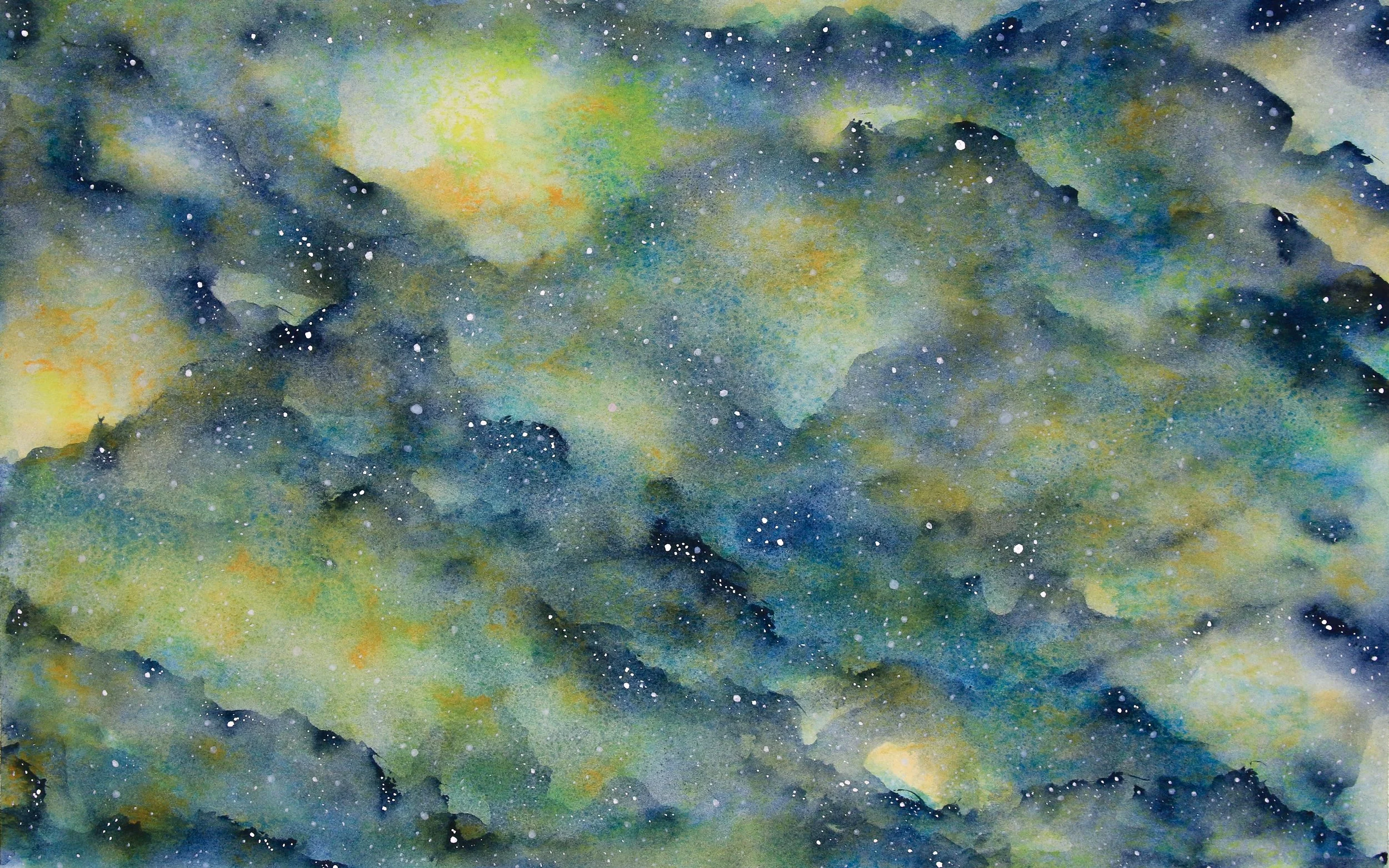 TITLE: Just Wondering YEAR: 2025 MEDIUM: Watercolor, acrylic, and ink on paper 