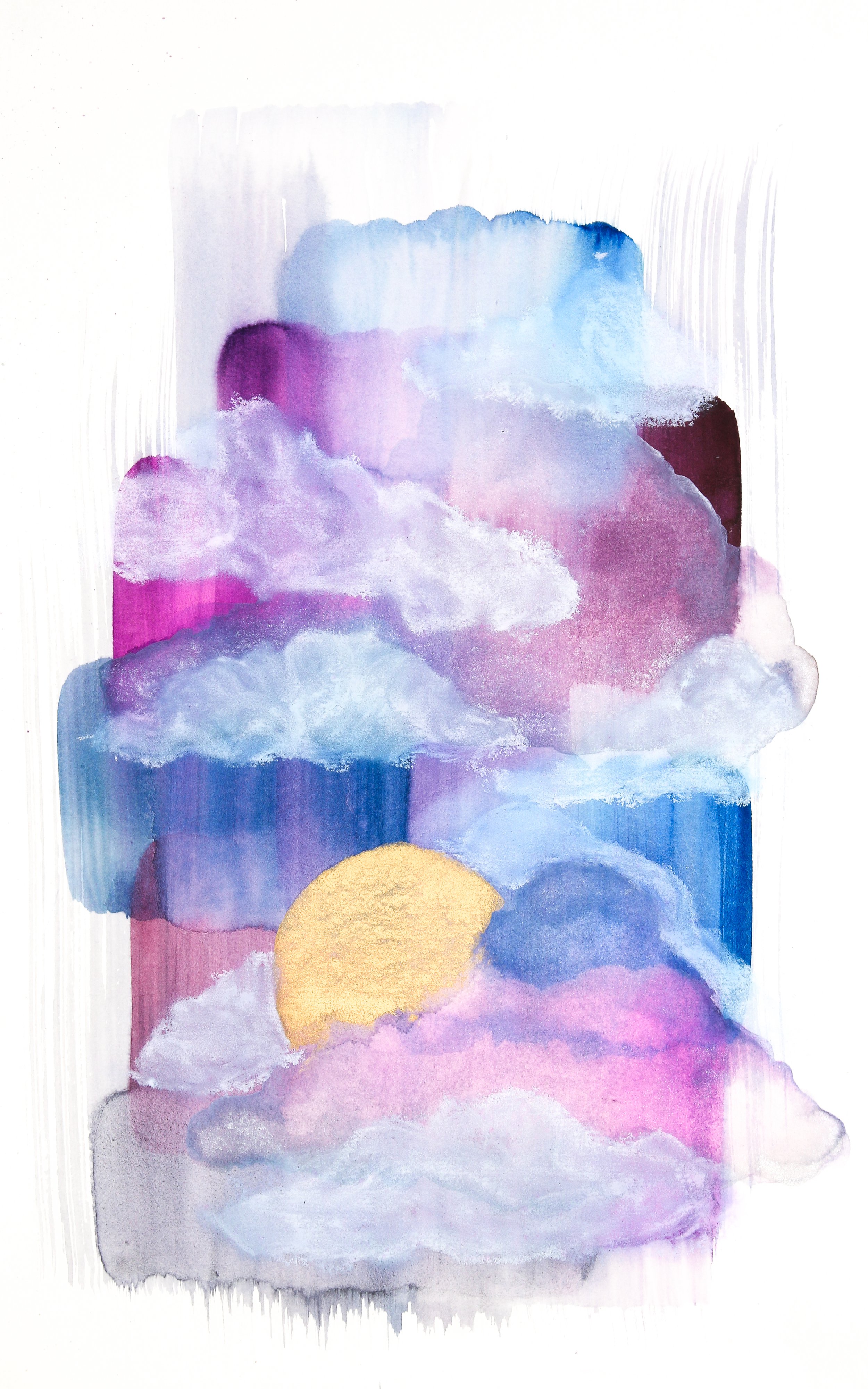 TITLE: Ether YEAR: 2026 MEDIUM: Watercolor and oil pastel on paper