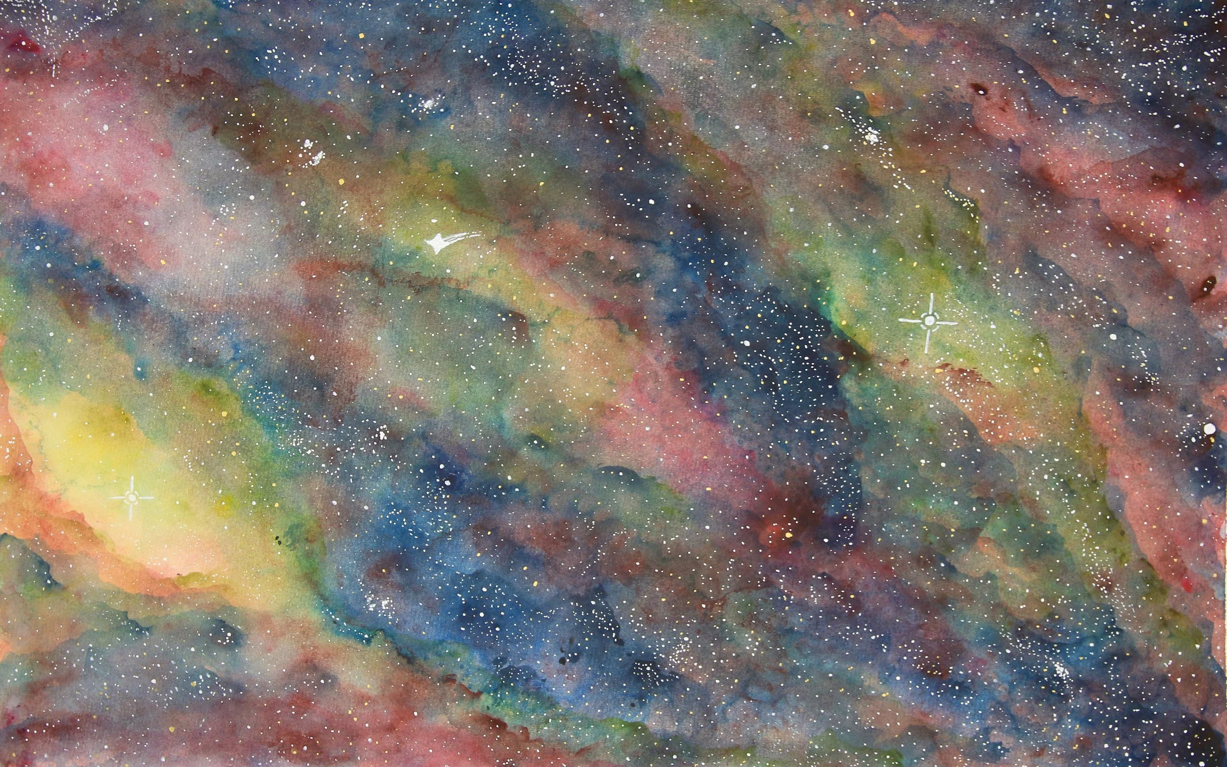 TITLE: Rainbow Frequency YEAR: 2025 MEDIUM: Watercolor, acrylic, and ink on paper 