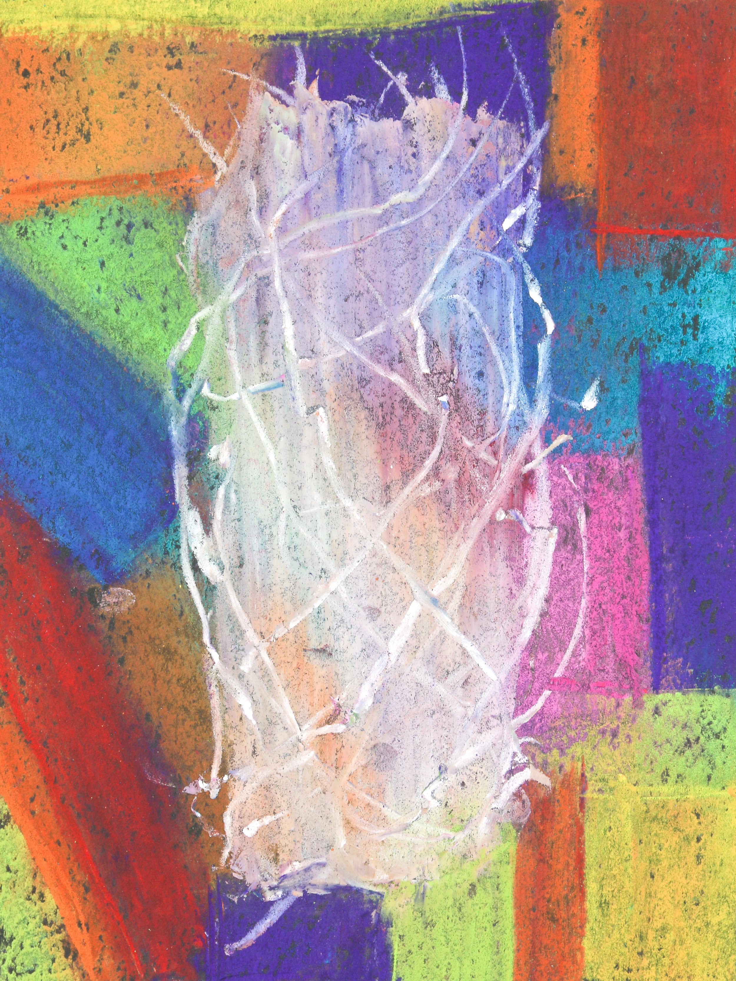 STATIC, 2026 | Dry pastel on paper | The interference to breakthrough.