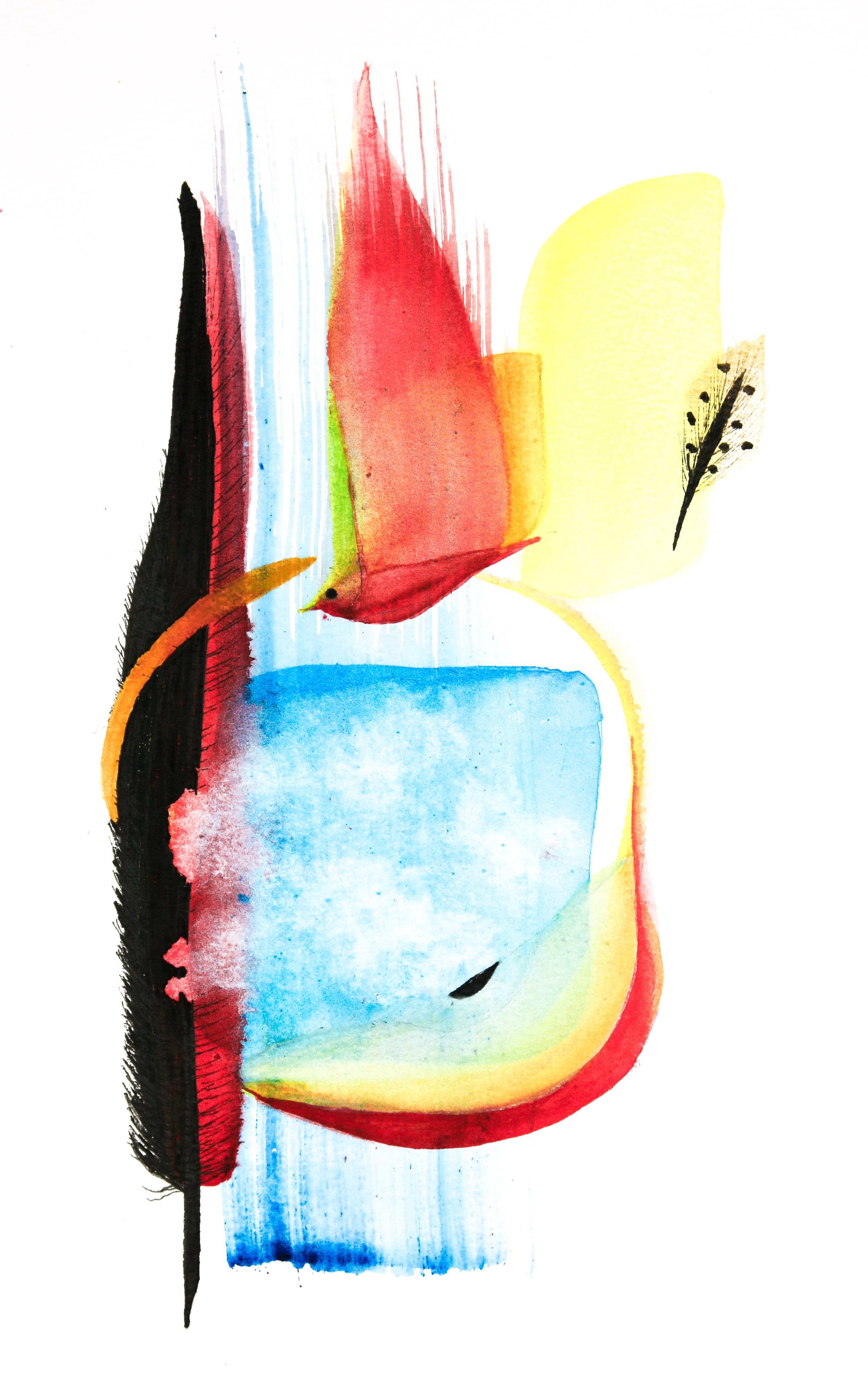 TITLE: False Landing YEAR: 2026 MEDIUM: Watercolor and ink on paper