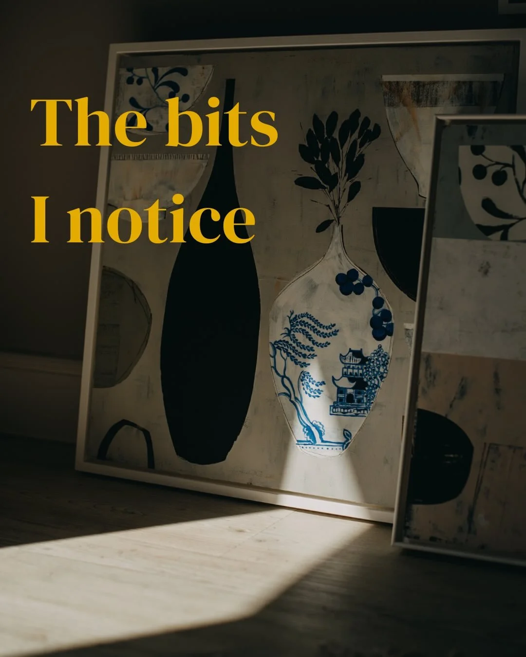 The bits I notice&hellip;

The palette mid-session, the apron worn in, the light falling sideways through a doorway. The hands that make things, the quiet moment before someone looks up. 

These are the details that tell the real story, the texture o