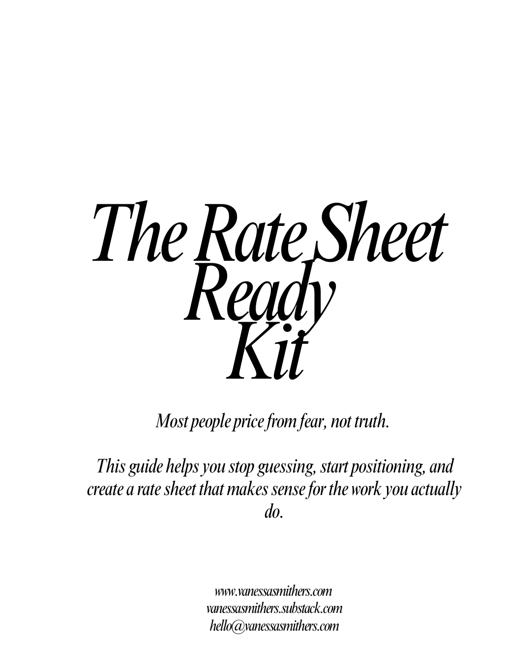 The Rate Sheet Ready Kit