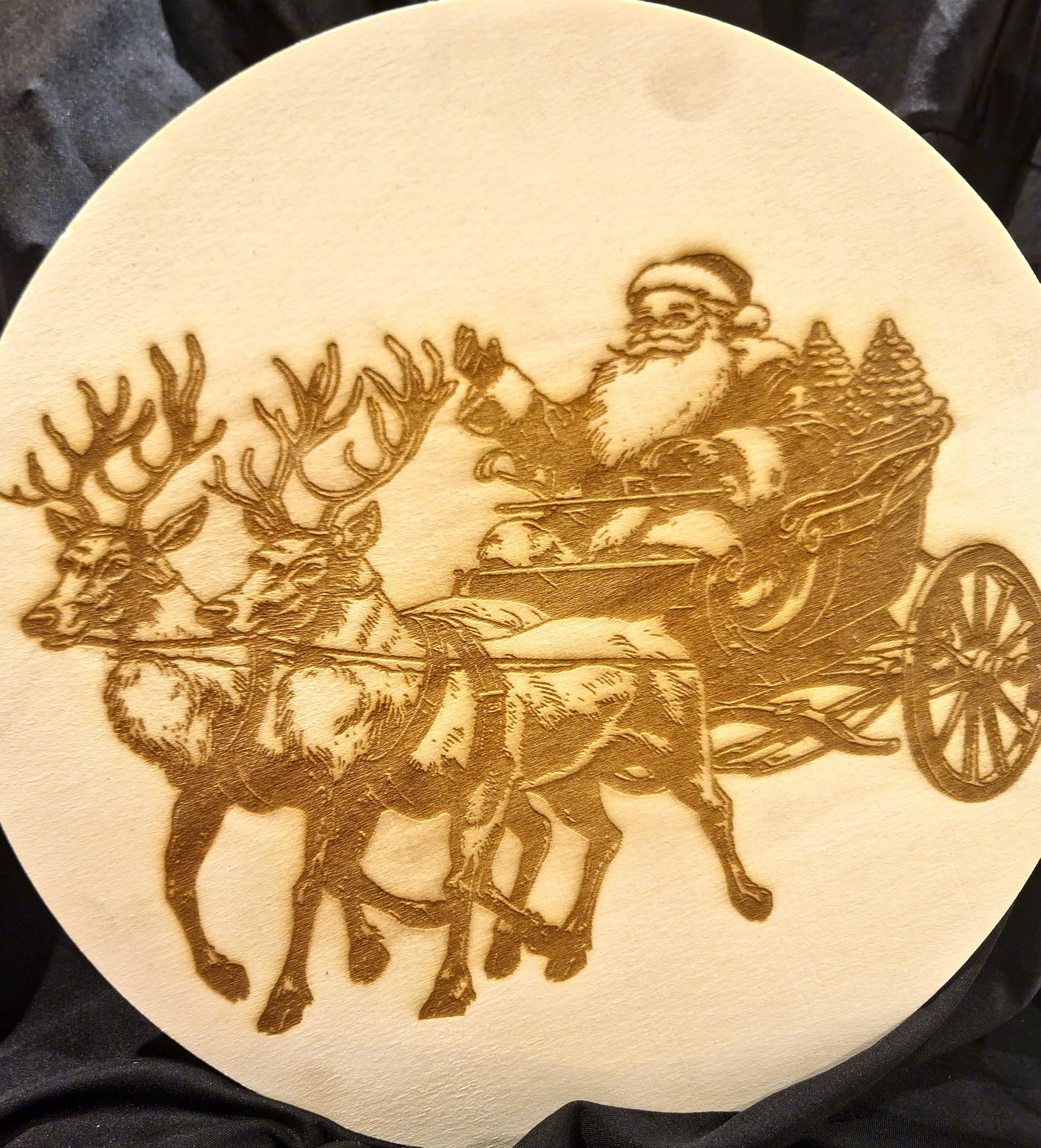 Santa with Reindeer Sign/Board