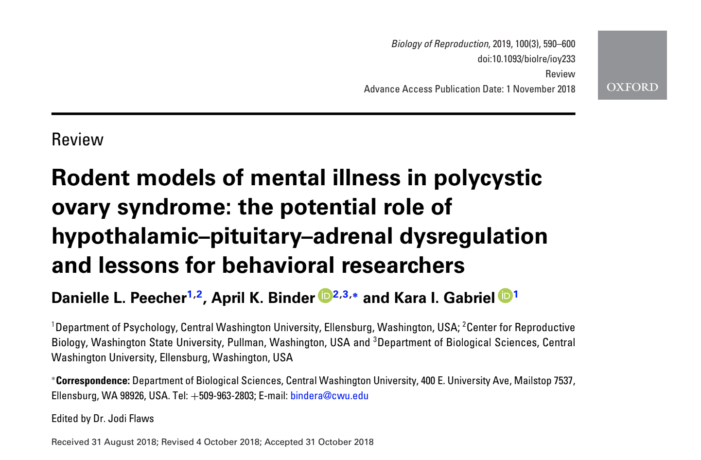 Mental Health in PCOS: A Behavioral Research Framework