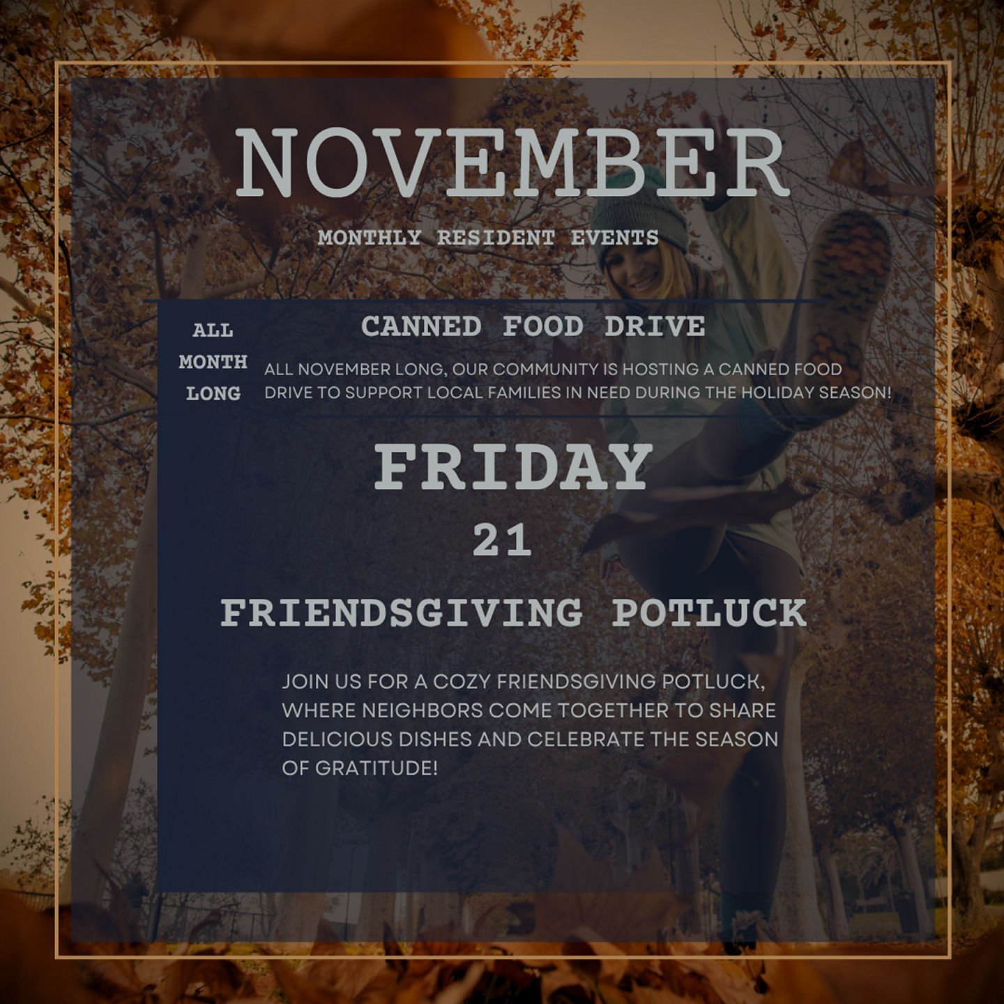 Come join us for our Friendsgiving Potluck!