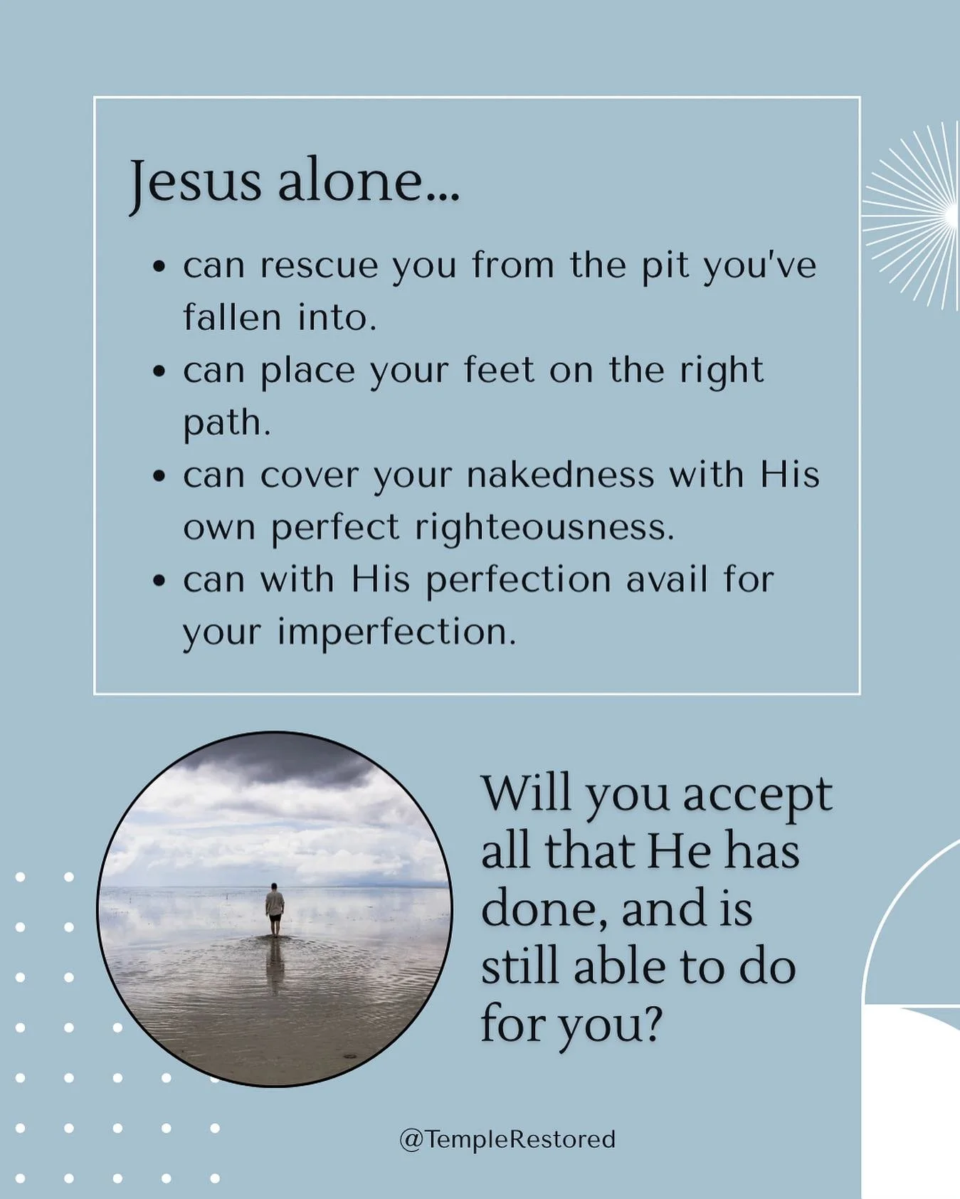 #templerestoredministry #jesusalone #jesussaves