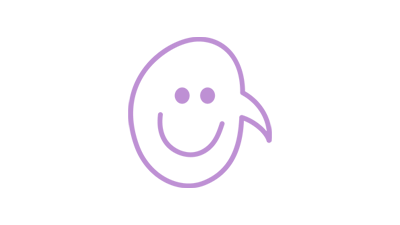 A doodle of a speech bubble with a smiley face inside