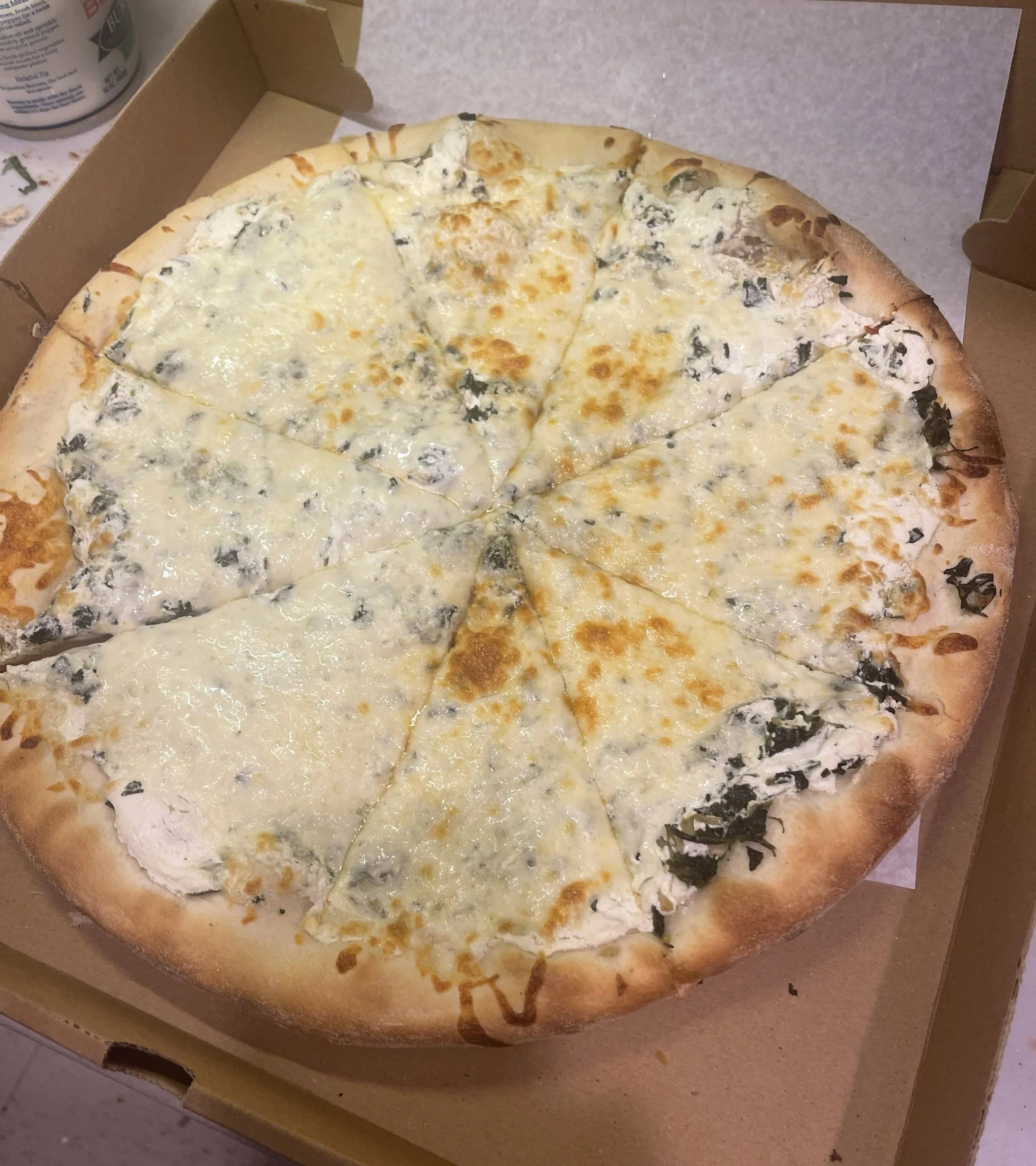 Three Cheese and Spinach Pizza