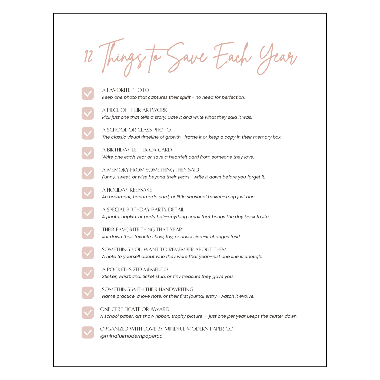 12 Things to Save Each Year
