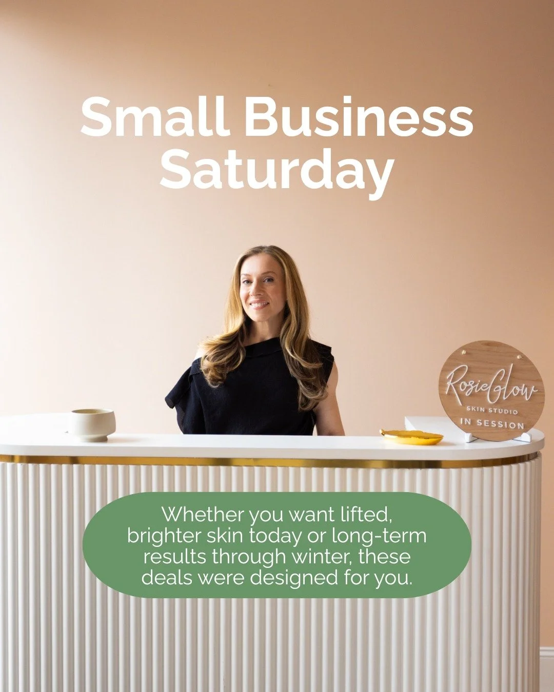 Small Business Saturday always brings a different kind of gratitude. RosieGlow started with one treatment room, a handful of clients who believed in us, and a hope that skin care could feel more like a comforting exhale than another thing on your to-