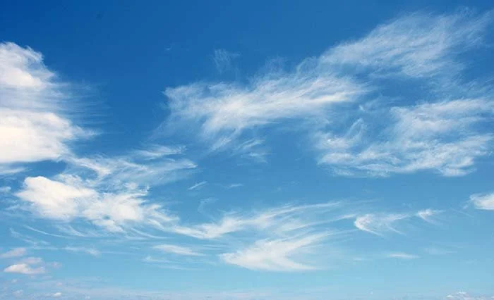 Blue sky with scattered white clouds