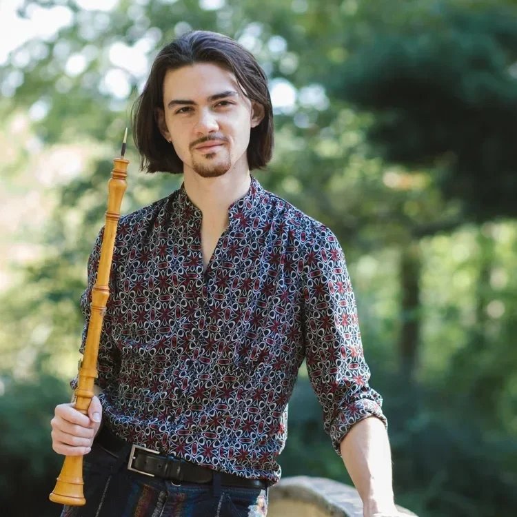 Pablo OConnell poses with his oboe