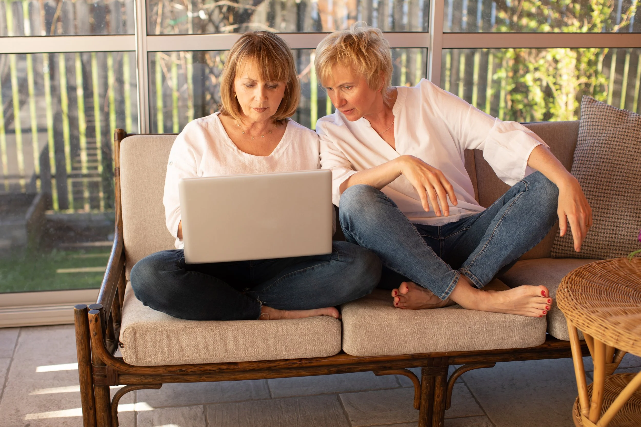 Pre-Retirees working on their computer