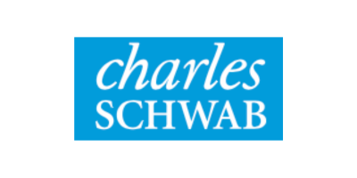 Logo with blue background and white text reading 'charles SCHWAB'