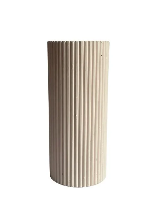 White Fluted Cylinder Pedestal