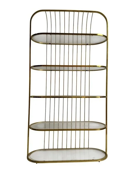 Gold Oval Display Shelf Unit