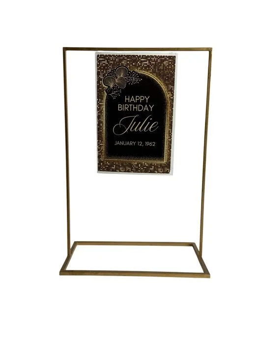 Gold Rectangle Sign Stand